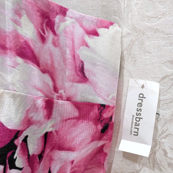 Floral Pleated Full Flare Dress 24 Shantung Bow Belt Pockets Retro Prom Party - Picture 5 of 6